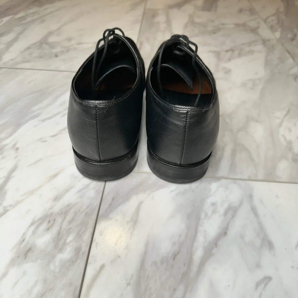 Prada Black Leather Men's Dress Shoes - Picture 5 of 8